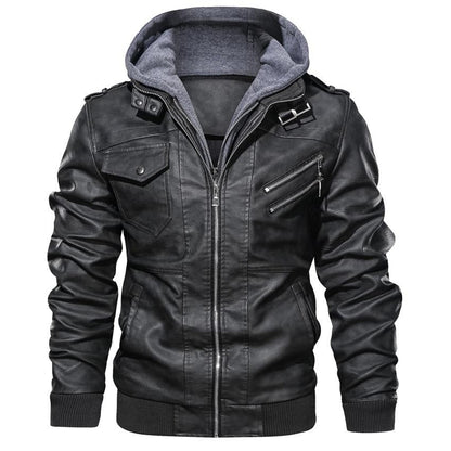 Warm Kunstleren Jas met Afneembare Capuchon – Max