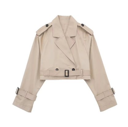 Korte trenchcoat voor dames in lichtgewicht stof – Eliza