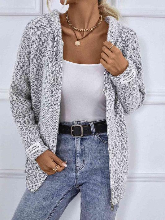 Zip-up sweater met capuchon voor dames – Sandra
