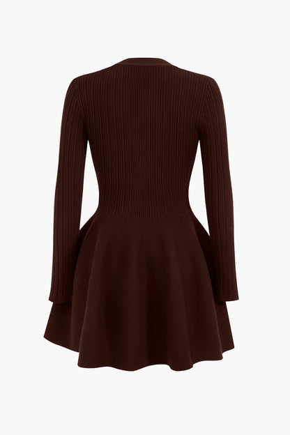 Stijlvolle V-hals jurk met puff zoom – Olivia