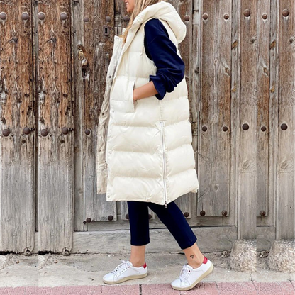 Elegante lange dames winterjas met warme voering – Isabella