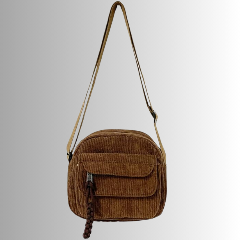 Corduroy crossbody tas voor dames met vakken – Luniva