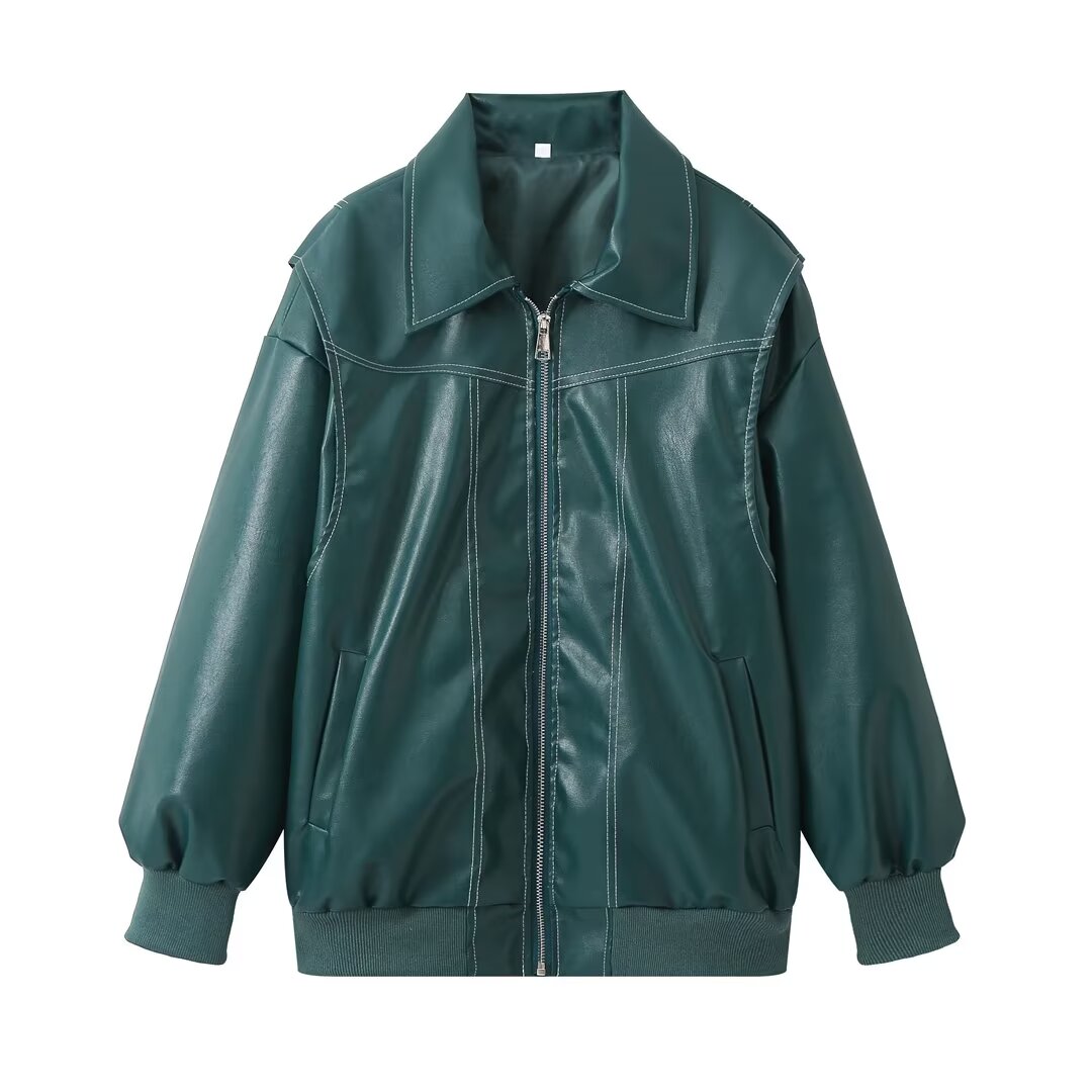 Synthetisch leren bomberjack voor dames – Sophia