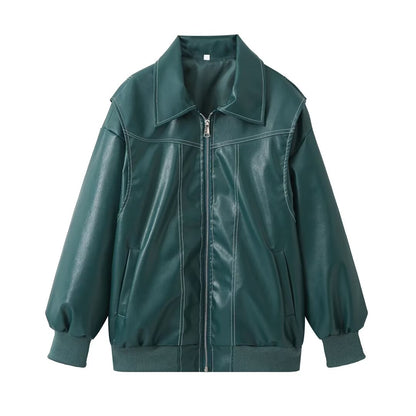 Synthetisch leren bomberjack voor dames – Sophia