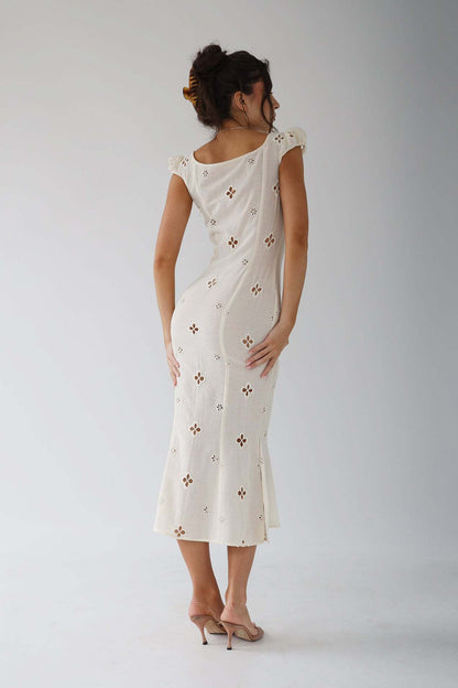 Vintage midi-jurk met bohemian flair – Louna
