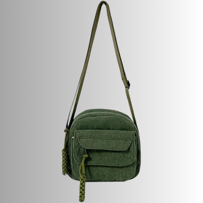 Corduroy crossbody tas voor dames met vakken – Luniva