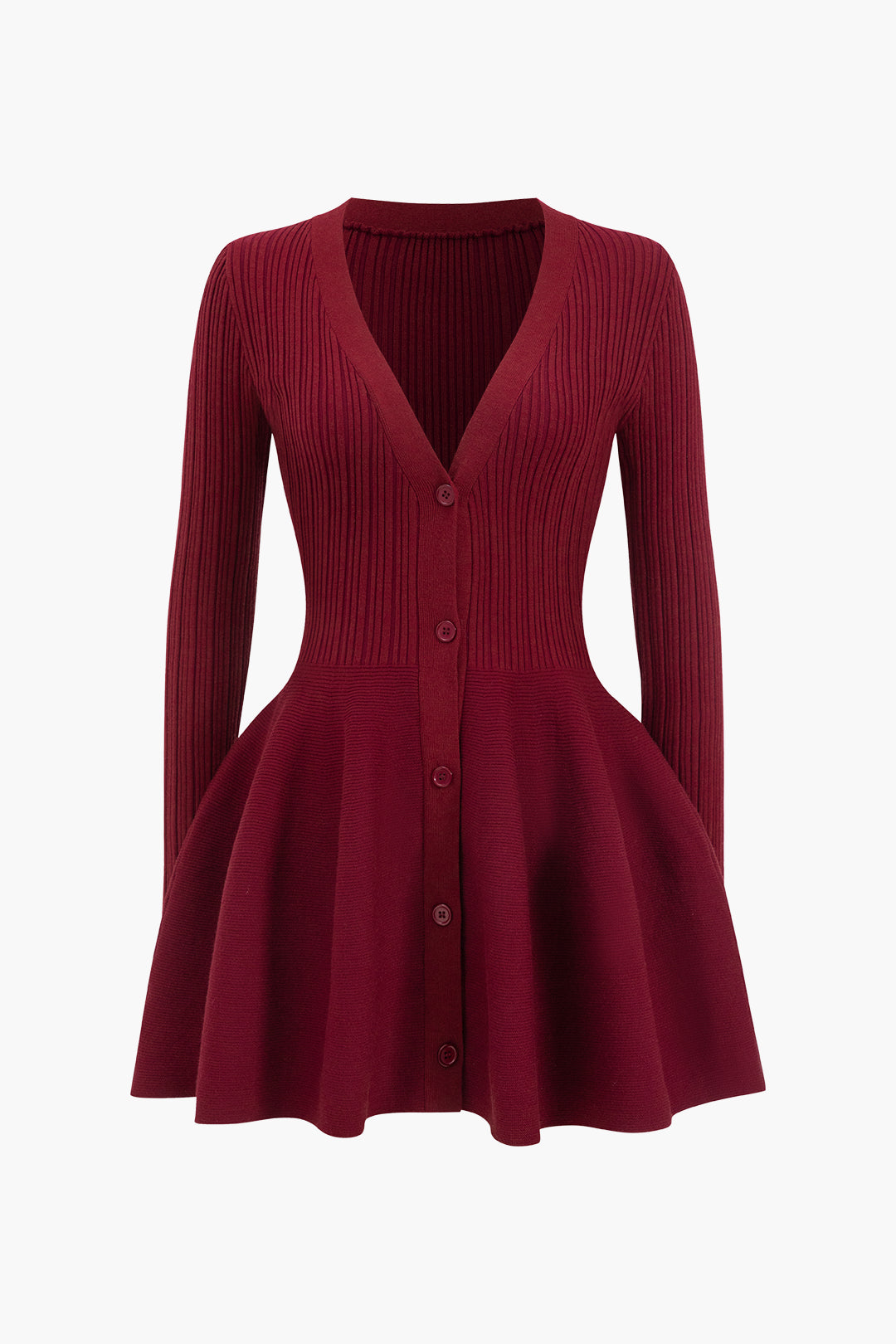 Stijlvolle V-hals jurk met puff zoom – Olivia