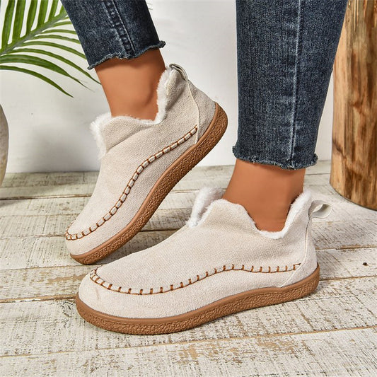 Casual Platte Laarzen Met Plusfluweel Voor Dames – Mila