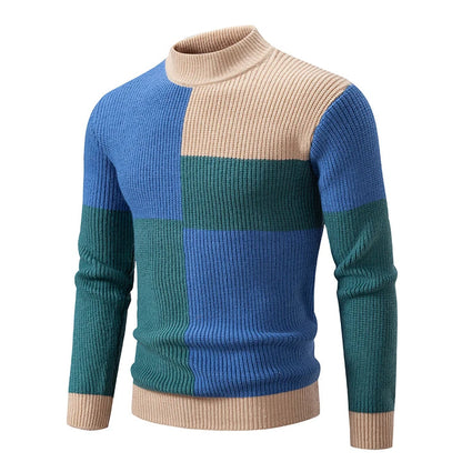 Gebreide herentrui met opstaande kraag voor winterstijl – Lucas