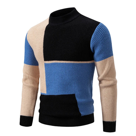 Gebreide herentrui met opstaande kraag voor winterstijl – Lucas