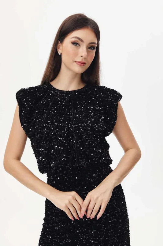 Sequin avondjurk met aansluitende pasvorm – Luna