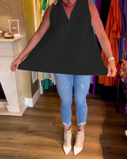 Dames top effen mouwloos zomer casual – Lureva