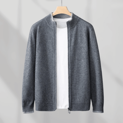 Luxe kasjmier vest met rits voor heren – Amari