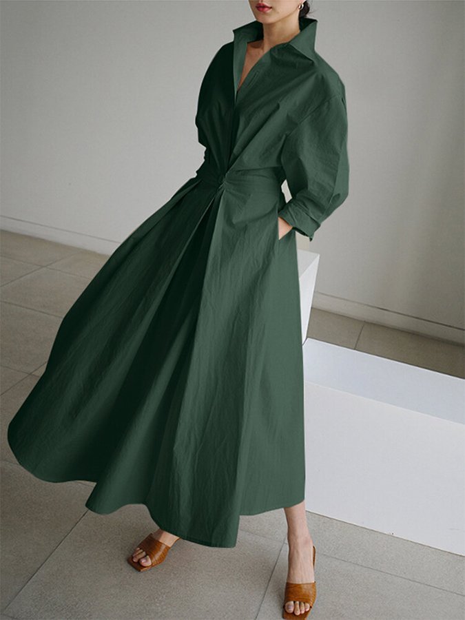 Dames Lange Jurk Ademend Elegant Comfort Tijdloos – Melina