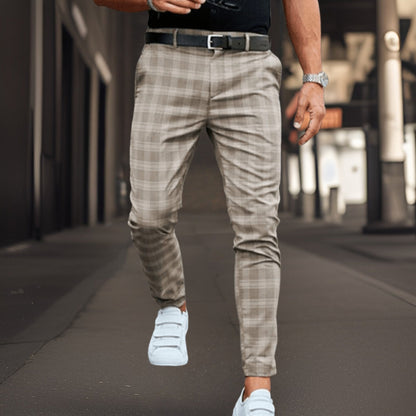 Heren Chino Broek Geruit Comfortabel Casual Kleding – Bram