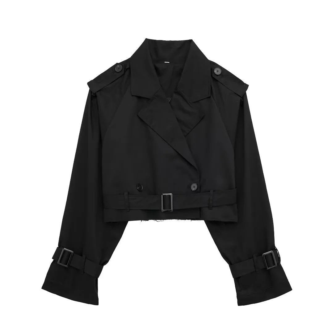 Korte trenchcoat voor dames in lichtgewicht stof – Eliza
