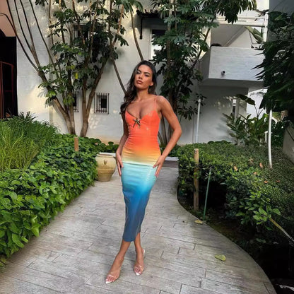 Midi Jurk - Ombre Sunset