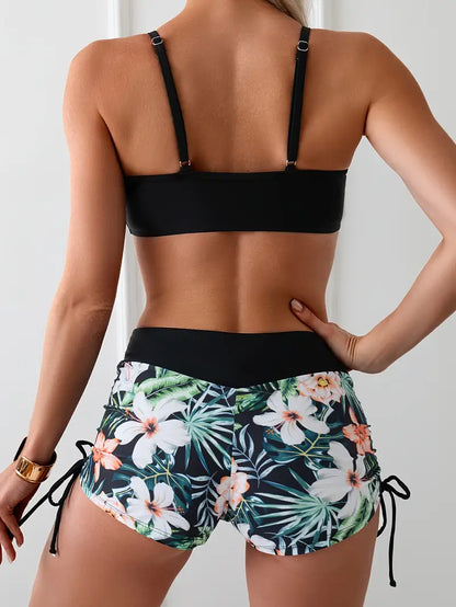 Tropische Bikiniset met Trekkoord en Hoge Taille – Luaréva