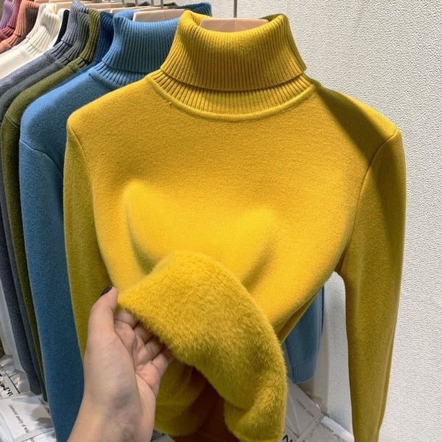 Luxe fluweel gevoerde coltrui voor winter – Camille