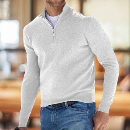 Half-Zip Sweater Zwart Comfortabel en Stijlvol – Norvik
