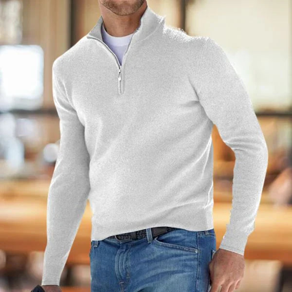 Half-Zip Sweater Zwart Comfortabel en Stijlvol – Norvik