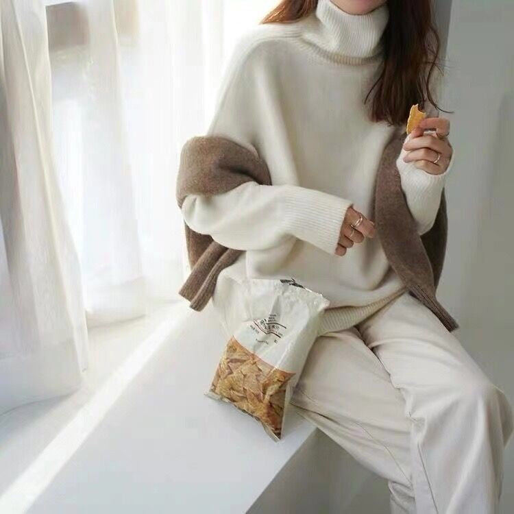 Luxe cashmere turtleneck sweater met losse pasvorm – Isabelle