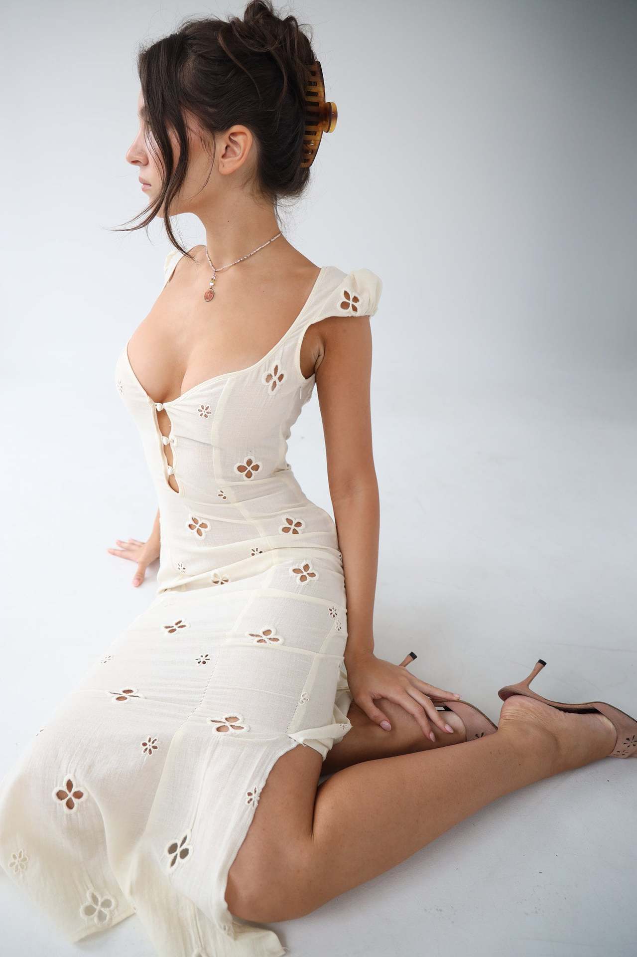 Vintage midi-jurk met bohemian flair – Louna