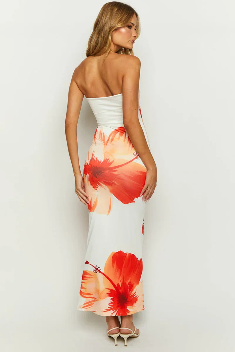 Strapless maxi jurk stretch en elegant dames – Alina