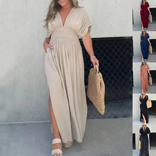 Luchtige Zomerjurk Met V-Hals En Split - Kylie