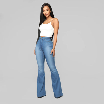 Flared Jeans voor Dames met Hoge Taille en Stretch – Elvira