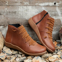 Orthopedische leren schoenen met steunzool en rits – Sophie