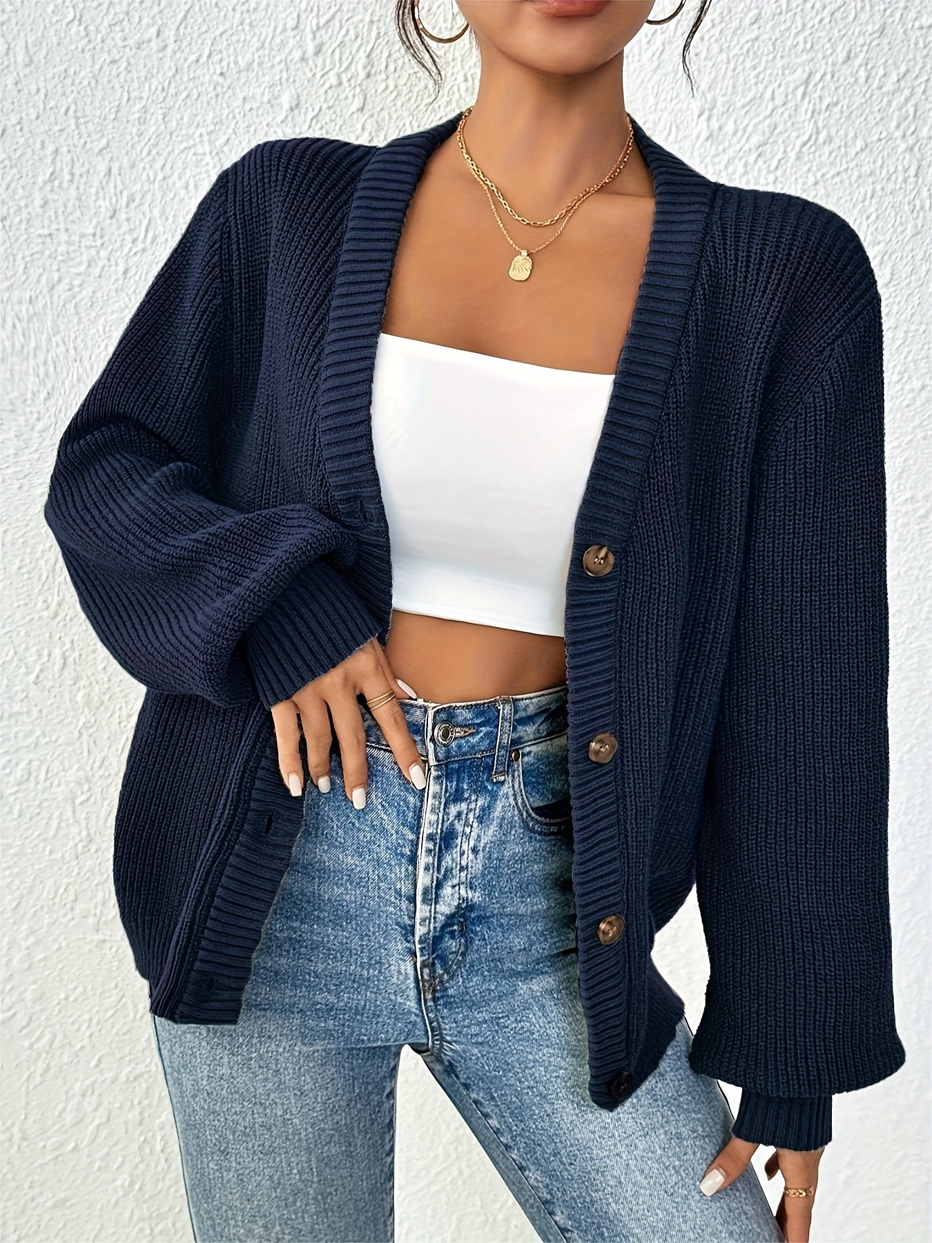 Stijlvol vest met knopen en V-hals – Olivia