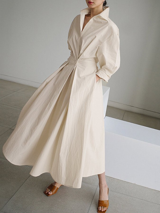 Dames Lange Jurk Ademend Elegant Comfort Tijdloos – Melina