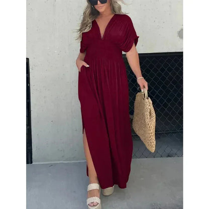 Zomerjurk Maxi Hoge Taille Comfy Pasvorm – Amelía
