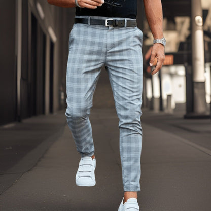 Heren Chino Broek Geruit Comfortabel Casual Kleding – Bram