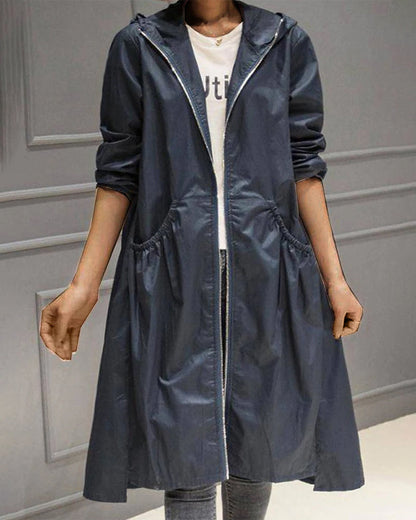 Lange damesjas met elegant design en comfort – Sophie