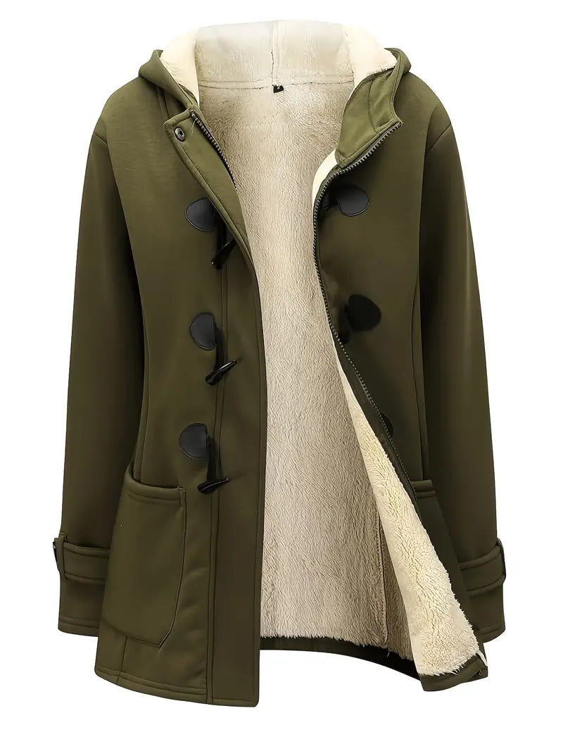 Warme winterjas met bontvoering en capuchon – Isabella