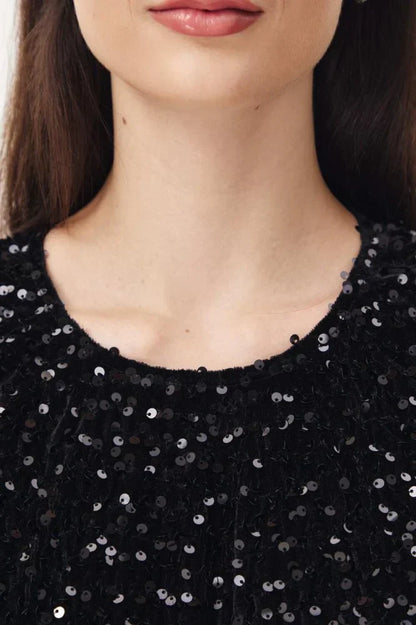 Sequin avondjurk met aansluitende pasvorm – Luna