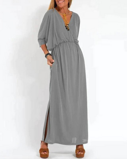 Dames Vintage Lange Jurk Comfort Elegant Ademend – Maribel