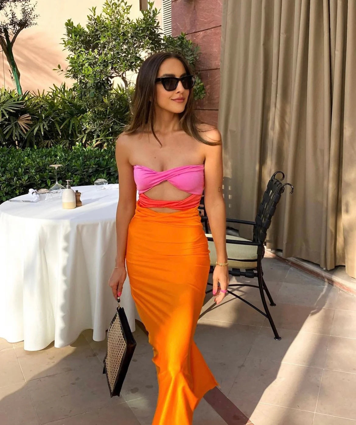 Elegante midi-jurk voor dames met getailleerde pasvorm – Novara