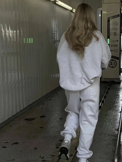 Knusse fleece hoodie en joggers set voor dames – Luna