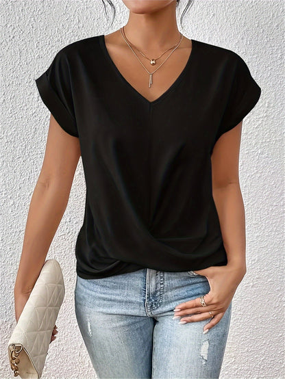 Sweetheart Hals T-shirt Zomer Casual Look – Liora