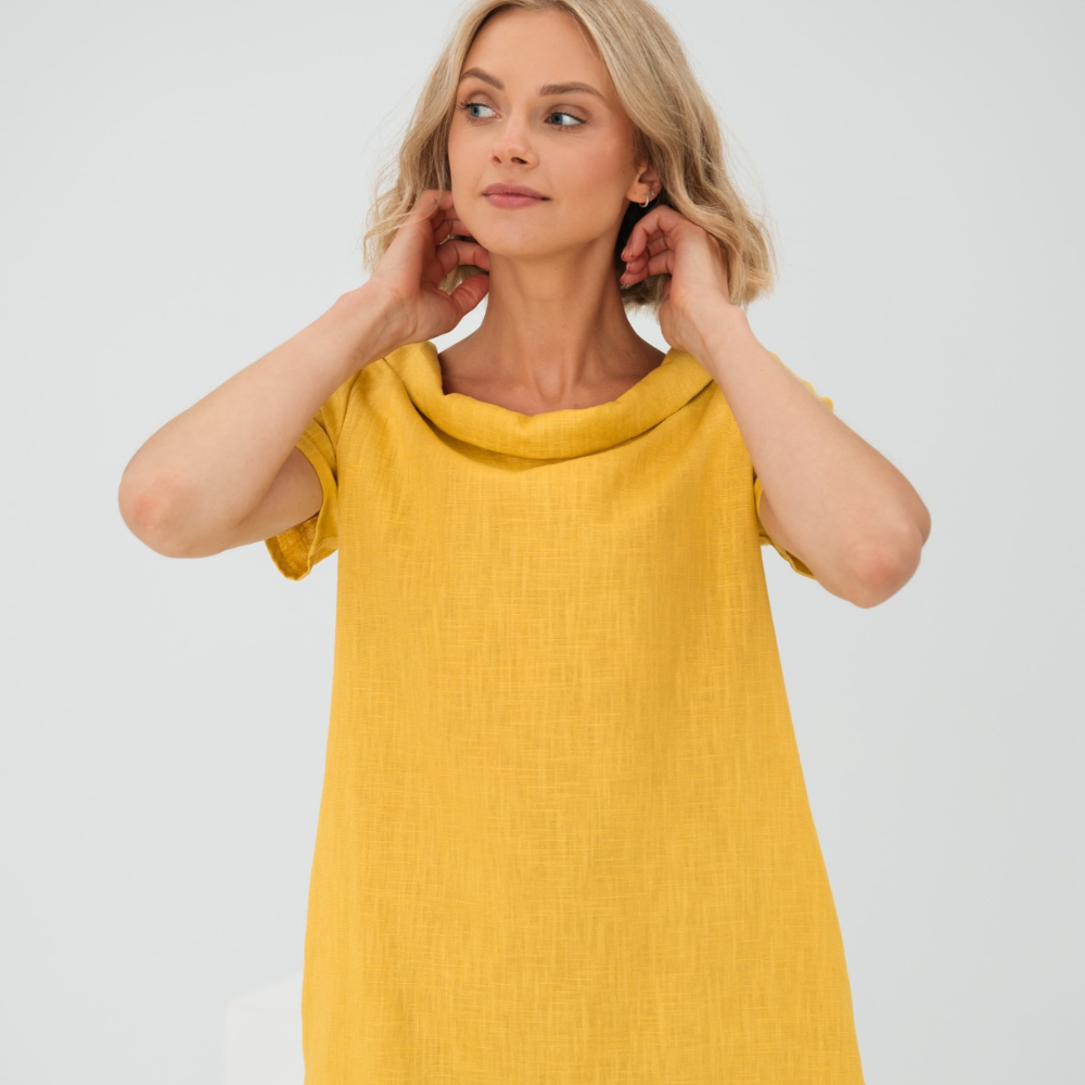 Linnen Katoenen Jurk Dames Elegant Tijdloos – Alina