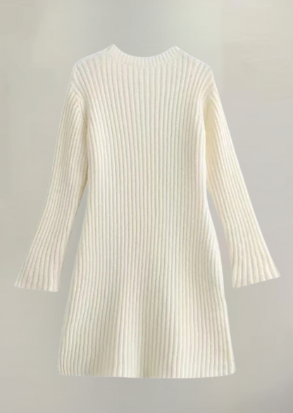 Gebreide mini jurk met uitlopende mouwen dames – Mila