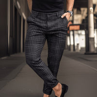 Heren Chino Broek Geruit Comfortabel Casual Kleding – Bram