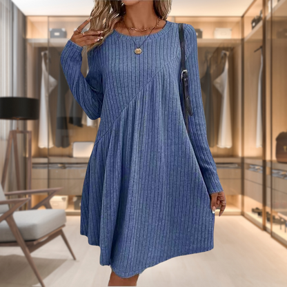 Dames jurk lang mouw herfst comfortabel stijlvol – Renalya