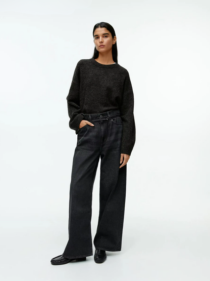 Zachte oversized trui met O-hals voor dames – Noa