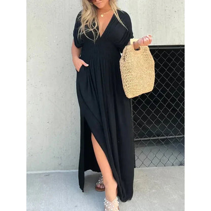 Zomerjurk Maxi Hoge Taille Comfy Pasvorm – Amelía