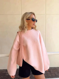 Oversized gebreide ronde hals trui voor dames – Elise