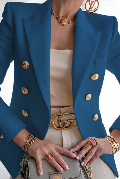 Dubbelrij blazer met gouden knopen – Wanya